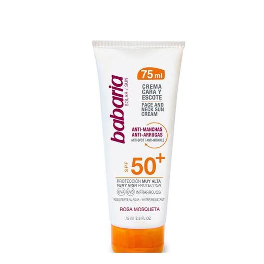 31808 BABARIA CREMA FACIAL SOLAR F50 ANTIMANCH ROSA MOSQ 75ML