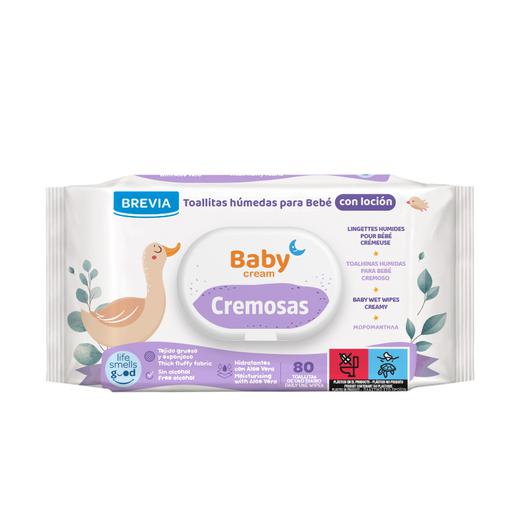 TOALLITA BEBE 80U CON TAPA CREMOSAS BABY CREAM 