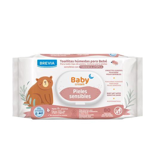 TOALLITA BEBE 80U CON TAPA PIELES SENSIBLES BABY CREAM