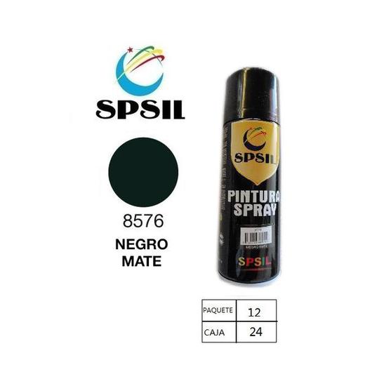 PINTURA SPRAY 400 ML SPSIL NEGRO MATE 8576