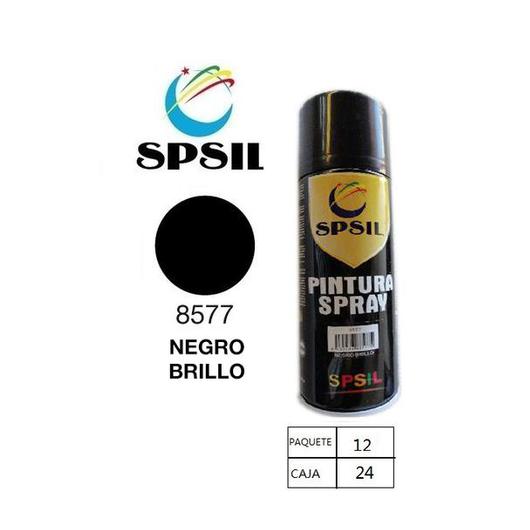 PINTURA SPRAY 400 ML SPSIL NEGRO BRILLO 8577