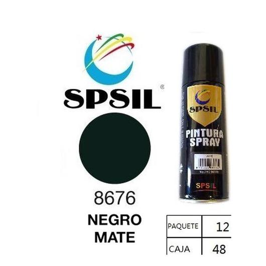 PINTURA SPRAY 200 ML SPSIL NEGRO MATE 8676