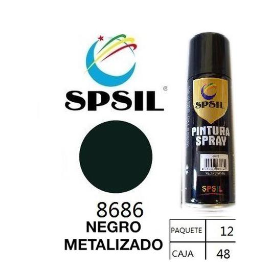 PINTURA SPRAY 200 ML SPSIL NEGRO METALIZADO 8686