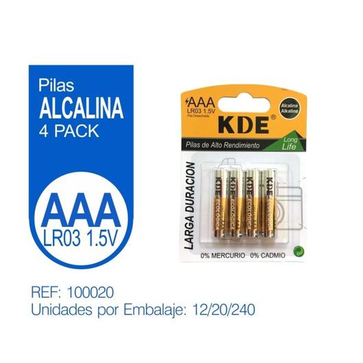PILAS KDE ALCALINAS LR03 AAA 100020