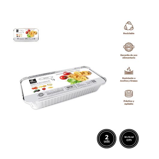 BANDEJA ALUMINIO C/TAPA 2U 30x15x6,1 2032