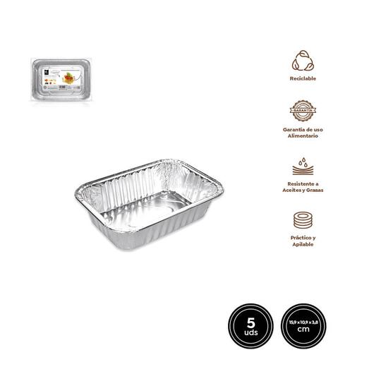 BANDEJA ALUMINIO RECTANGULAR 5U 15,9x10,9x3,8  2005