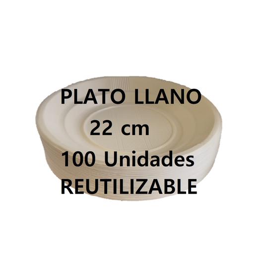 PLATO PLASTICO 22 CM 100 U REUTILIZABLE (80605/10703)