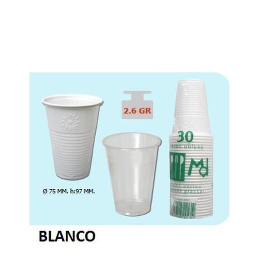 VASO PLASTICO 220 B/30 BLANCO (80026/80027)