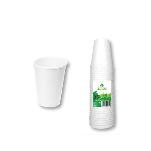 VASO PLASTICO 220 B/25 BLANCO REUTILIZABLE 80026