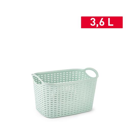 CESTA RATTAN Nº7 3.6L 24x16.5CM VERDE 14802.T2