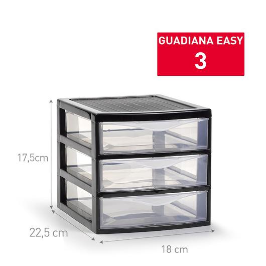 CAJONERA GUADIANA EASY 3 CAJONES NEGRO 18CM 14255.02