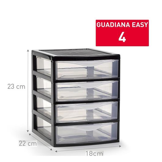 CAJONERA GUADIANA EASY 4 CAJONES NEGRO 18CM 14256.02