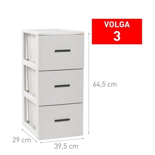 CAJONERA VOLGA RATTAN 3 CAJONES BLANCO ROTO 12830.N4