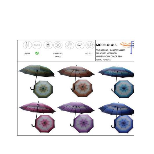PARAGUAS SRA METAL 60/8 RAYAS 416